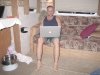 Jim blogging the night away in the RV