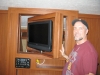 Spinning TV Wall in RV at Austin Expo