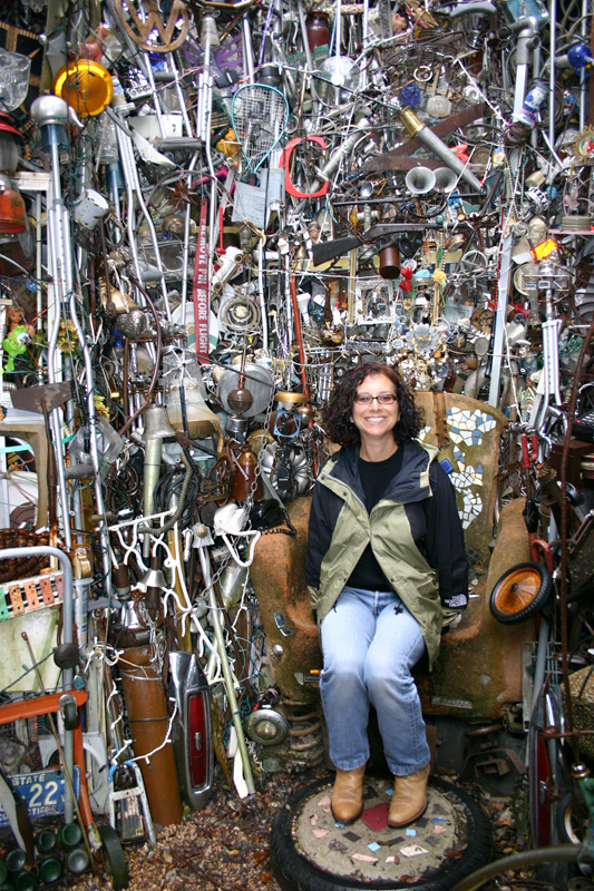 Sit inside the Cathedral of Junk, Austin Texas