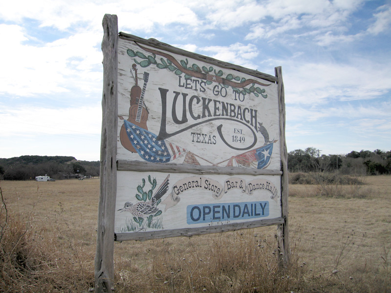 01. Luckenbach sign side one