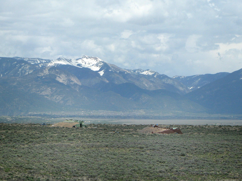 Earthship view Taos Mountains