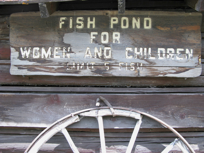 Pond fishing for women and children at Vickers Ranch