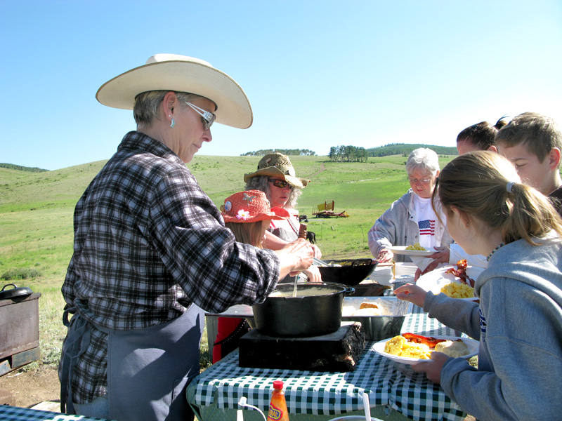 Paulette serves up the best bicuits and gravy at the Vickers Ranch Breakfast Ride
