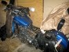 Jim's Harley in storage at Davenport Garage