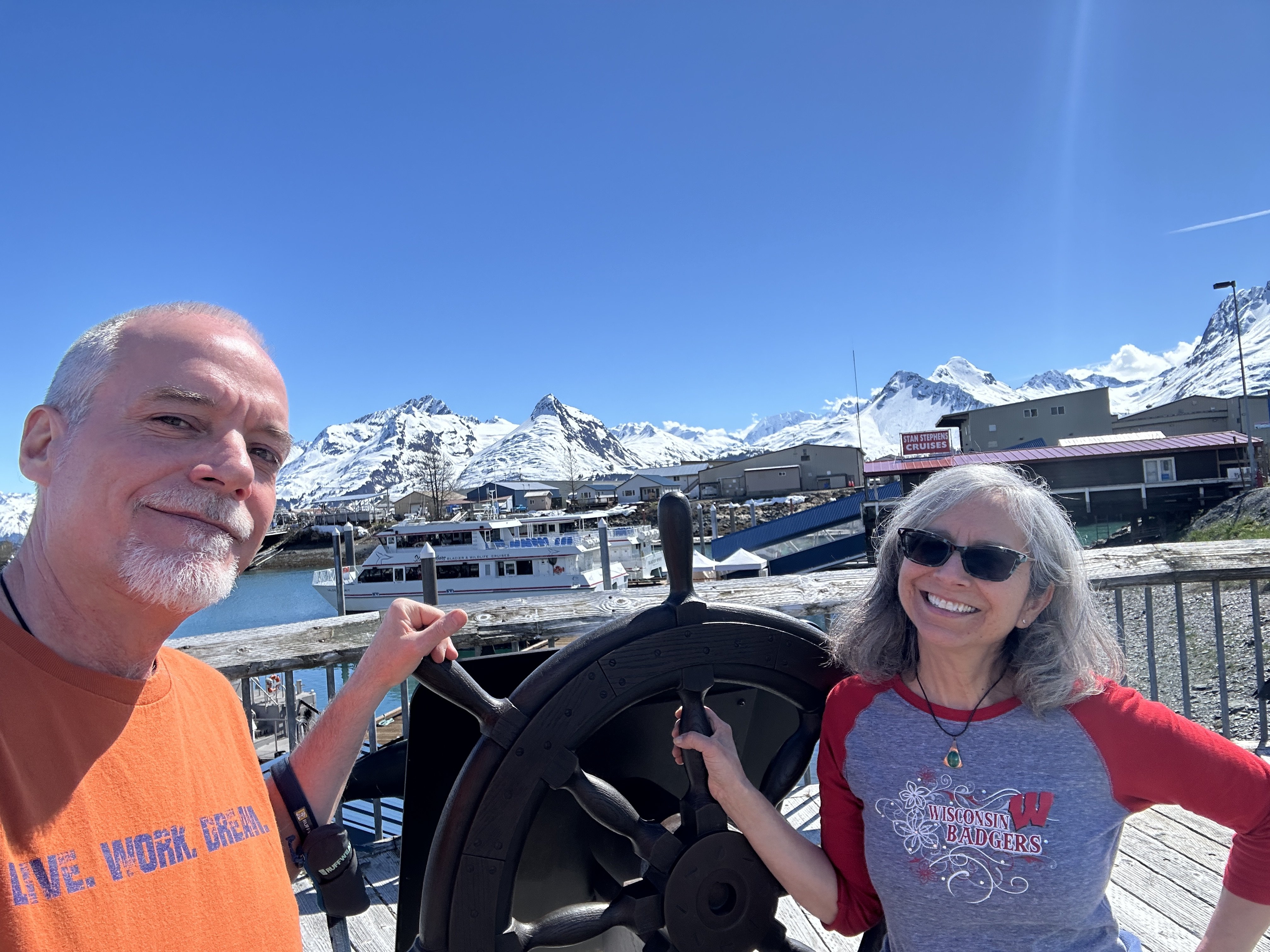 Jim and Rene at Valdez Alaska Waterfront