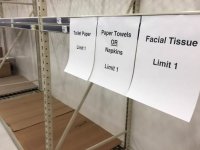 Empty Supermarket Toilet Paper Shelves