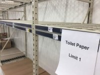 Empty Supermarket Toilet Paper Shelves