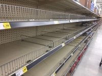 Empty Supermarket Pasta Shelves