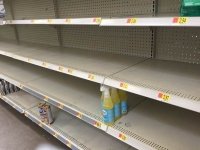 Empty Supermarket Cleaners Shelves