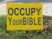 Oxymoronic Occupy Bible Wall Street Movement Sign