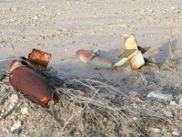 Old Unexploded Ordnance in Slab City Desert Sand