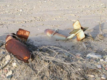 Old Unexploded Ordnance in Slab City Desert Sand