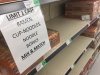 Empty Supermarket Ramen Shelves