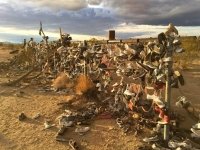 Shoe Fence roadside attraction near Rice, CA