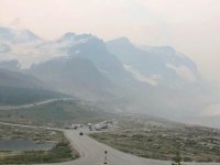 Smoky Skies over Athabasca Glacier from Icefields Visitor Centre