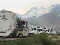 Athabasca Glacier Icefields Visitor Centre RV Boondocking