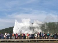 Old Faithful crowd at Yellowstone National Park