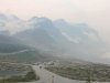 Smoky Skies over Athabasca Glacier from Icefields Visitor Centre