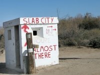 Which way to Slab City at gun turret?