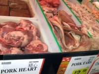 Pig Heart, Ears and Chicken Feet at Ranch 99 Market