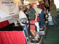Rene Tries the Magic Fit at Quartzsite RV Show