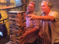 NüRvers playing Bar Jenga on Sixth Street Austin, TX
