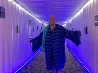 Sam in Container Hallway to The Greenhouse Adult Tubs at Sand Dunes Hot Springs