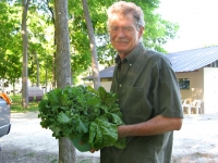 Farmer Bill delivers fresh Greens to Hill Shade RV Park