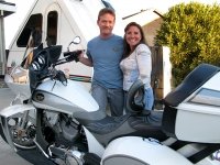Kim and Ari with new Victory Motorcycle