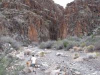 Old friend hikes Closed Canyon Trailhead at Lajitas, TX on Rio Grande