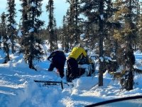Digging out a Snowmachine in Willow Alaska
