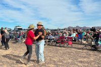 Larry and Jari Quartzsite Party on Plumosa