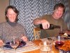 Enjoying New Years dinner with Martha and Ralph