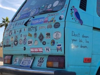 Old Hippie Van at Fountain of Youth