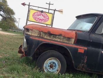 Luckenbach Texas Old Truck Sign