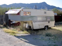 Old fifth wheel in Truth or Consequences, NM