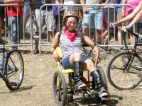Rene rides kinetic chair at 2010 Tour de Fat