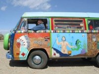 Slab City Cozmic Train Hippie VW Van