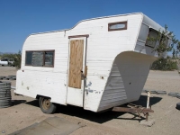 Small Old Fifth Wheel Trailer at Slab City