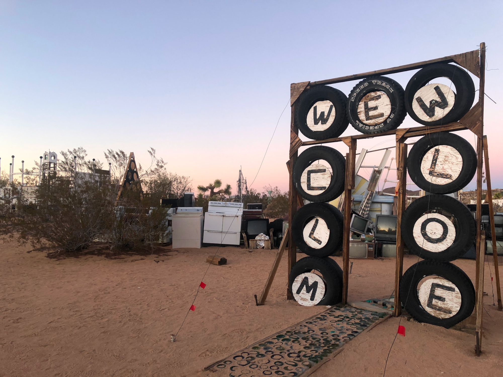 Welcome Sign Noah Purifoy Outdoor Desert Art Museum
