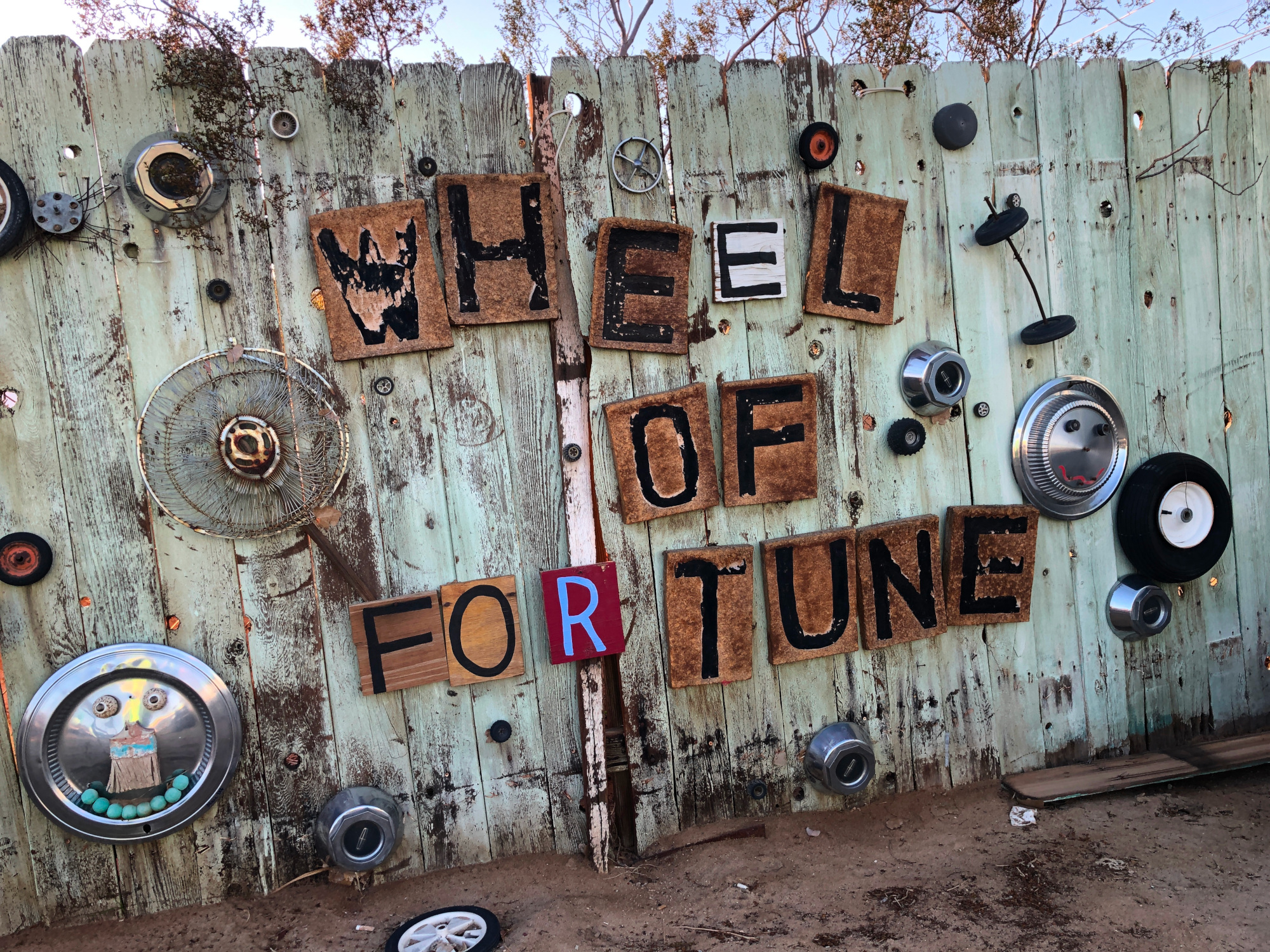 Wheel of Fortune Wall at the World Famous Crochet Museum Joshua Tree