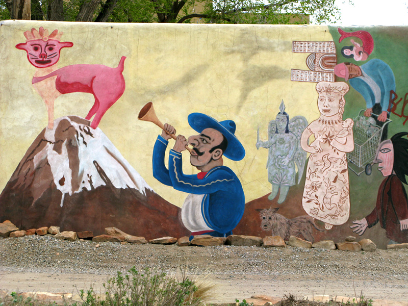 Roadside Art Mural in Santa Fe, NM