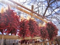 Dried chiles hanging in Santa Fe, NM