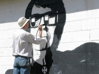 Painting Mural at Roy Orbison Museum Wink Texas