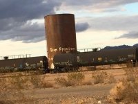 Tem Freedom water tower tag near Rice, CA Shoe Fence