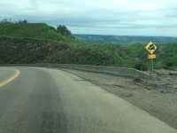 Steep Grade Warning Sign on Highway 97, Brittish Columbia
