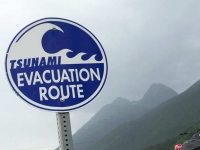 Skagway Alaska Tsunami Escape Route and Snowmobile