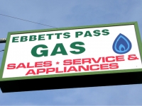 Ebbets Pass gas Sign Arnold California