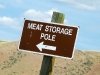 Meat Storage Pole Sign on Wyoming BLM Land