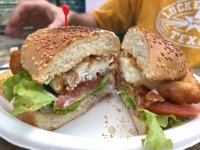 Halibut Burger at The Bus, Hyder Alaska